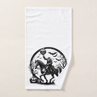 Headless Horseman Halloween Circle Design Handdoek