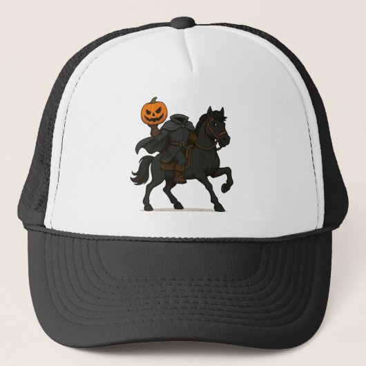 Headless Horseman Halloween/Herfst Trucker Pet (Voorkant)