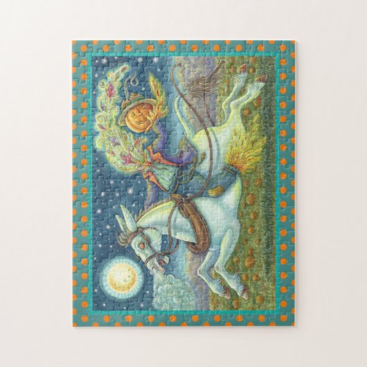 HEADLESS HORSEMAN SCARECROW ON WHITE MULE PUZZLE (Vertical)