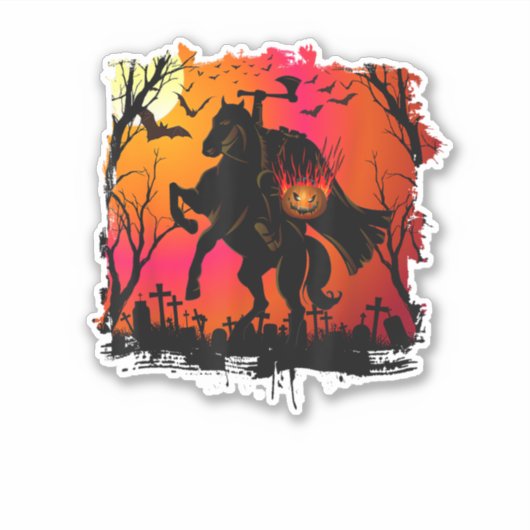 Headless Horseman Shirt Urban Legend Halloween Pum Sticker (Voorkant)