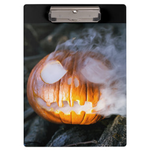 Headless Horseman's Jack-o-Lantern Head a Flame Klembord