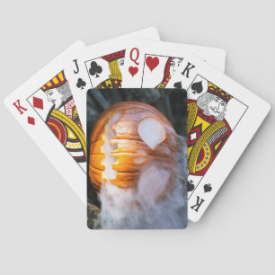 Headless Horseman's Jack-o-Lantern Head a Flame Pokerkaarten