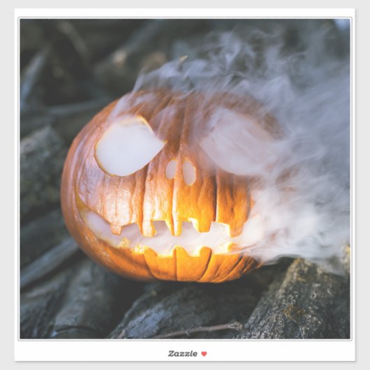 Headless Horseman's Jack-o-Lantern Head a Flame Sticker (Vel)