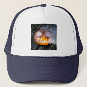 Headless Horseman's Jack-o-Lantern Head a Flame Trucker Pet