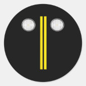 Headlights With Road Markings Funny Halloween Cost Ronde Sticker (Voorkant)