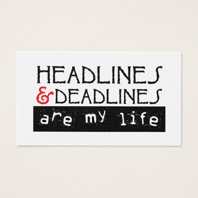Headlines & Deadlines Visitekaartje (Voorkant)