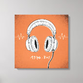 Headphones 1970–80s  canvas afdruk (Voorkant)