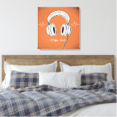 Headphones 1970–80s  canvas afdruk (Insitu (Slaapkamer))