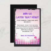 HEADPHONES Bar Bat mitzvah réception carte (Devant / Derrière)