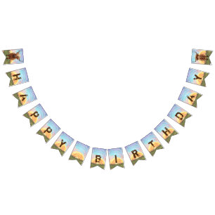 Heads en Tails Highland Koe Birthday Vlaggetjes