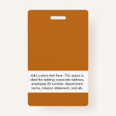 Headshot Custom Corporate Logo-Sinaasappel Badge (Achterkant)