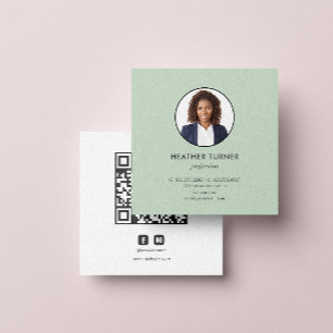 Headshot Foto QR CODE of Logo Professional GREEN Vierkante Visitekaartje