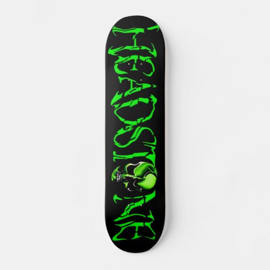 HeADSTONE Green Skull Logo Skateboard (Voorkant)