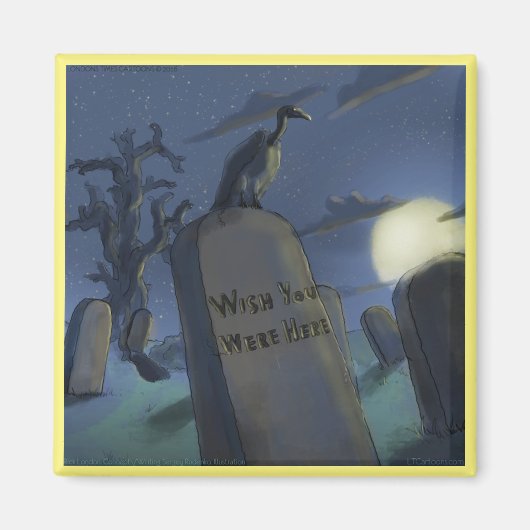 Headstone Invitative Funny Halloween Magnet (Devant)