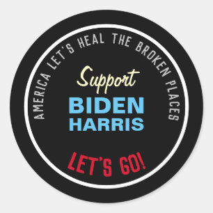 Heal De Gebroken Plaatsen Steun BIDEN HARRIS Ronde Sticker