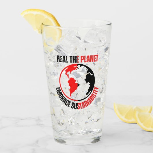 Heal de planeet, omhels duurzaamheid glas (Voorkant ijs)