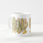 Heal Hearts Mot Inspirationnel Art Café Mug (Devant gauche)