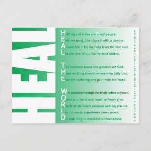 Heal the World (akrostisch) Briefkaart