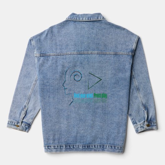 Heal your mind. Press play Denim Jacket (Achterkant)