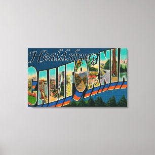 Healdburg, Californië - grote letterscènes Canvas Afdruk