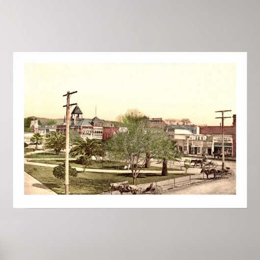 Healdsburg Stadscentrum Poster Print (Voorkant)