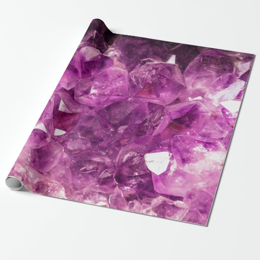 Healing Amethyst Gemstone Cadeaupapier (Uitgerold)