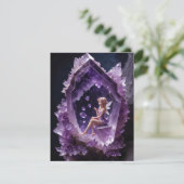 Healing Crystals Amethyst Fairy Bedankkaart (Staand voorkant)
