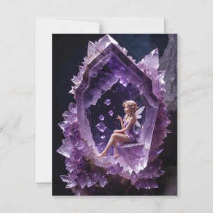 Healing Crystals Amethyst Fairy Bedankkaart