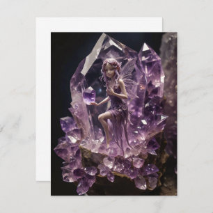 Healing Crystals Amethyst Fairy Verjaardag Bedankkaart