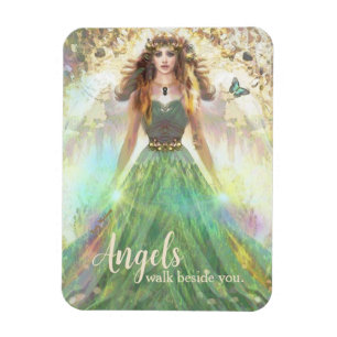 Healing Green Forest Angel – Engelen lopen naast j Magneet