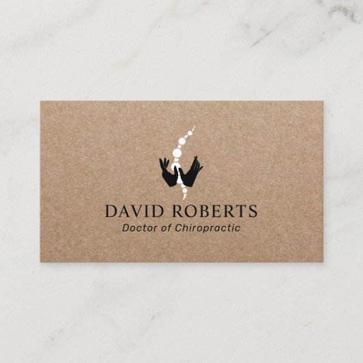 Healing Hands & Spine Chiropractie Rustic Kraft Visitekaartje (Voorkant)