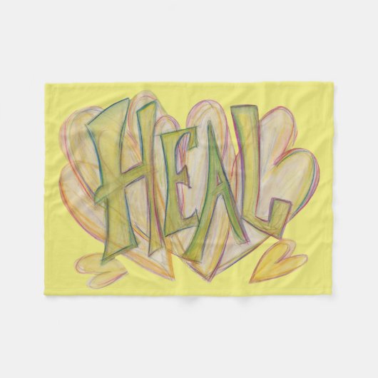 Healing Healing Hef Word Art Soft Chemo Fleece Bla (Voorkant (Horizontaal))