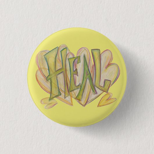 Healing Heels Word Art Lapel Button (Voorkant)