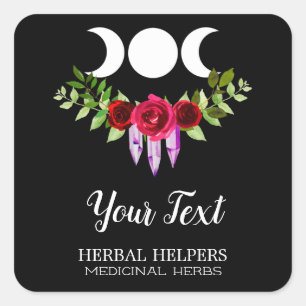 Healing Herbal Remedy Labels Met Een Maan
