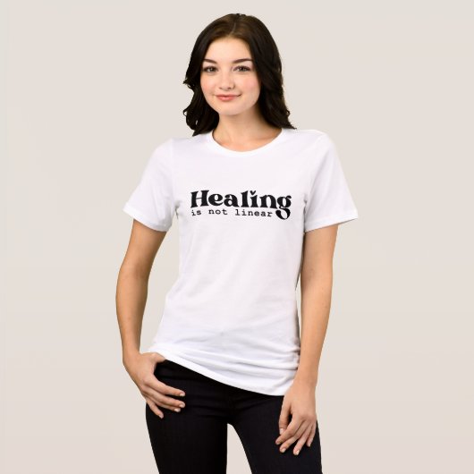 Healing is geen lineair verdriet Gezegden citaat Tri-Blend Shirt (Voorkant volledig)
