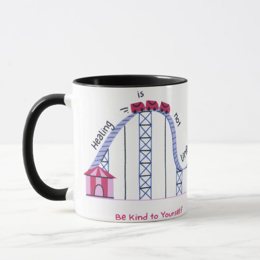 'Healing Isn't Linear' Cute & Comforting Quote Mug Mok (Links)