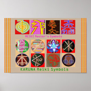 Healing Master's Symbolen - Premium-papier Poster