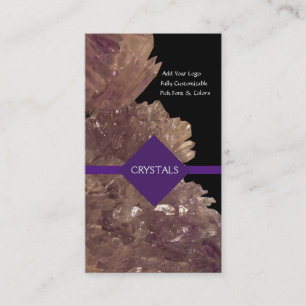 Healing Mineralen Amethist & Kwarts Kristallen Visitekaartje