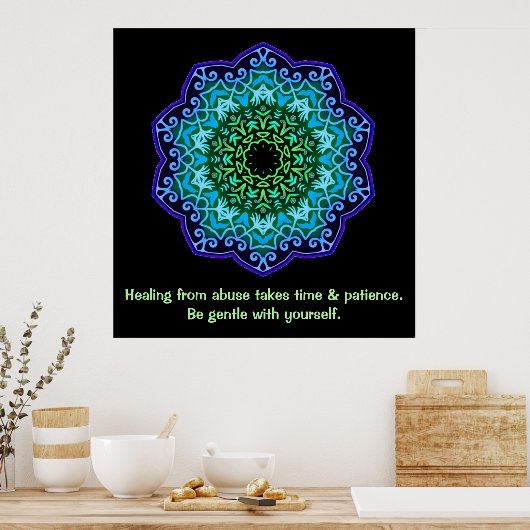 Healing of Abuse Mandala Inspirerend Poster (Keuken)