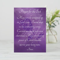 Healing Prayer for the Sick Get Well Kaart