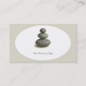 Healing Spa 3 Stones Grijs & Beige Modern Visitekaartje (Voorkant)