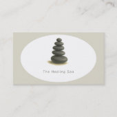 Healing Spa 5 Stones Grijs & Beige Modern Visitekaartje (Voorkant)