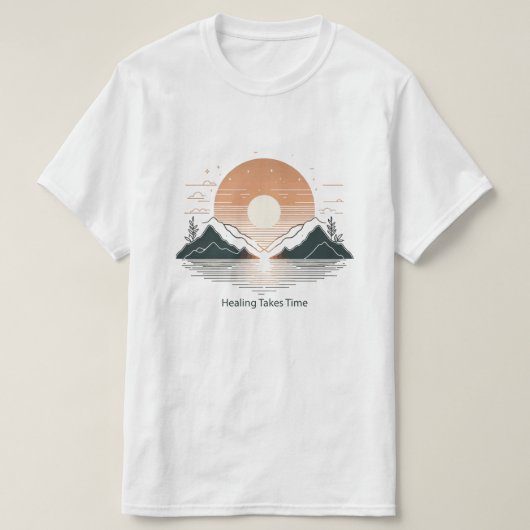Healing Takes Time" Minimalist T-Shirt | Lake & Mo (Design devant)