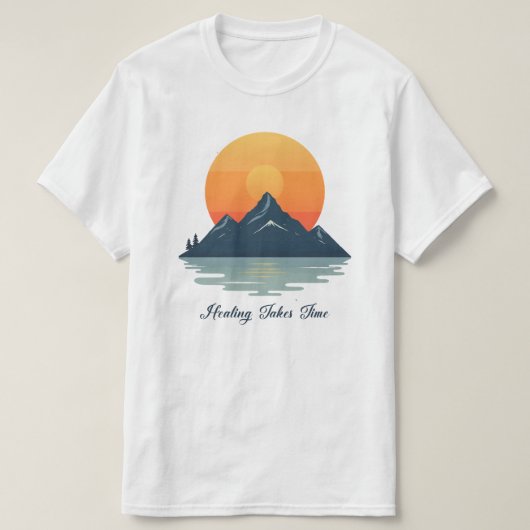 Healing Takes Time" Script Font T-Shirt | Minimali (Design voorkant)