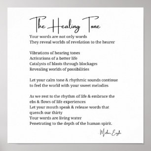 Healing Tone Geluidsgedicht poster muurkunst decor