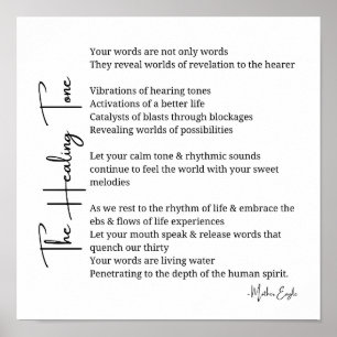Healing Tone Geluidsgedicht poster muurkunst decor