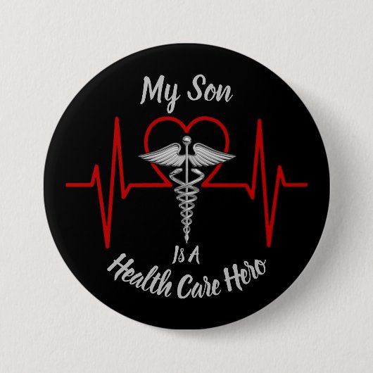 Health Care Hero Son Ronde Button 7,6 Cm (Voorkant)