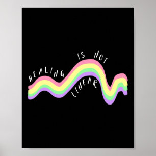 Health Quote Healing is geen lineaire regenboog Poster