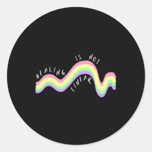 Health Quote Healing is geen lineaire regenboog Ronde Sticker