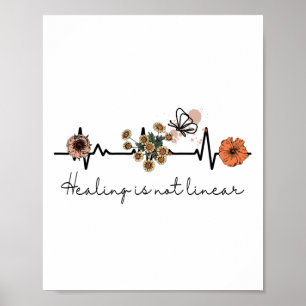 Health Quote Healing is niet lineair Poster